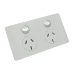 E30033 CMS Double Power Outlet White