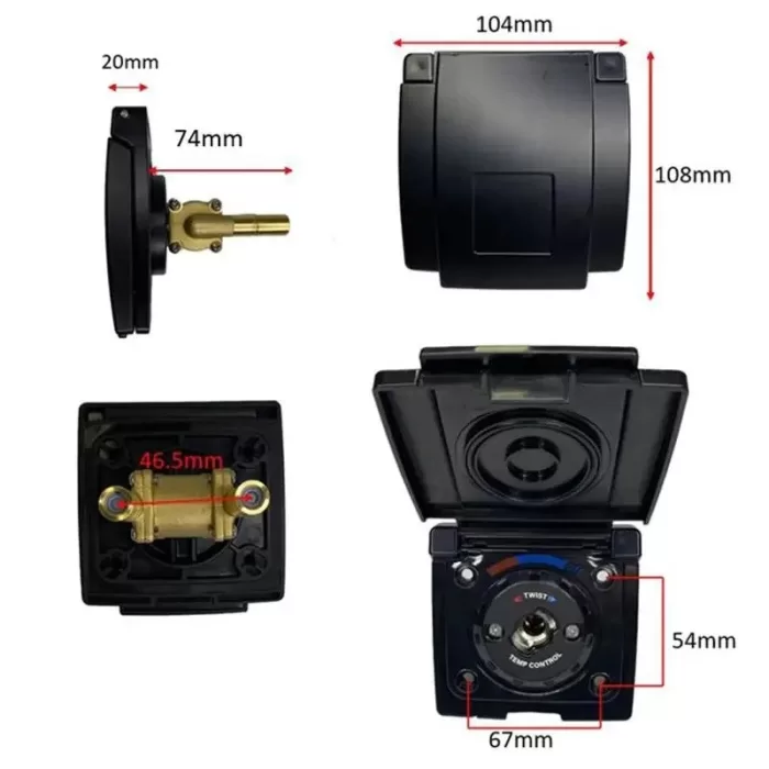 Coast RV External Camper Shower Point-Black 1.5m Hose - Image 3